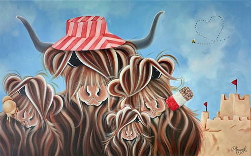 Beach Days by Jennifer Hogwood - Embellished Canvas on Board
